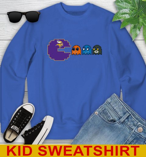 Minnesota Vikings NFL Football Pac Man Champion Youth Sweatshirt 7