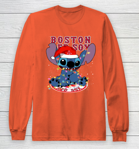 Boston Red Sox MLB noel stitch Baseball Christmas Long Sleeve T-Shirt 3