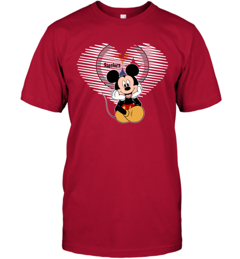 NFL Pittsburgh Steelers The Heart Mickey Mouse Disney Football T Shirt -  Rookbrand