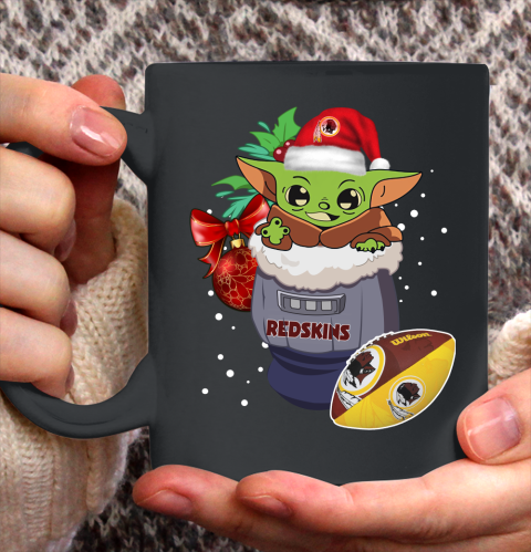 Washington Redskins Christmas Baby Yoda Star Wars Funny Happy NFL Ceramic Mug 11oz 3