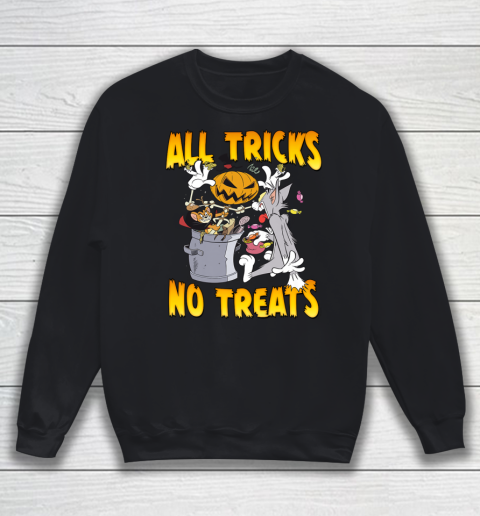 Tom And Jerry Halloween All Tricks No Treats Spooky Garbage Sweatshirt