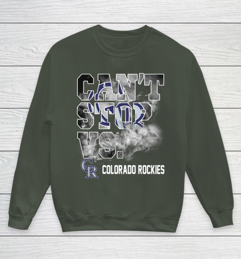 MLB Colorado Rockies Baseball Can't Stop Vs Colorado Rockies Youth Sweatshirt 8