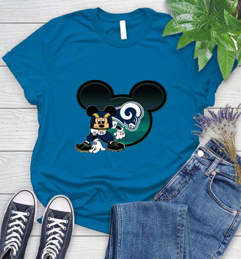NFL Los Angeles Rams Mickey Mouse Disney Football T Shirt Women's T-Shirt 7