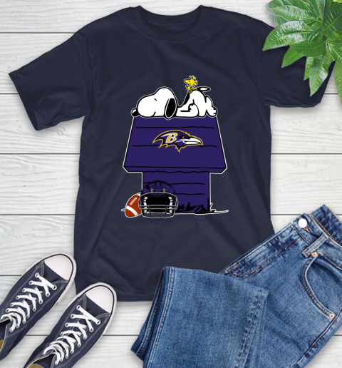 Baltimore Ravens NFL Football Snoopy Woodstock The Peanuts Movie T-Shirt 4