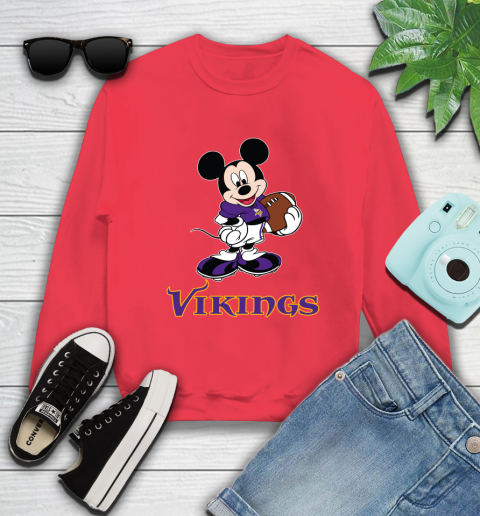 NFL Football Minnesota Vikings Cheerful Mickey Mouse Shirt Sweatshirt 10