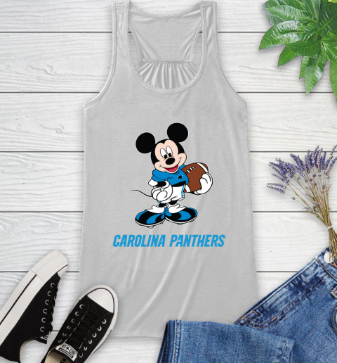 NFL Football Carolina Panthers Cheerful Mickey Mouse Shirt Racerback Tank 2
