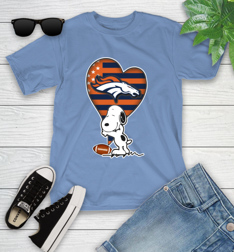 Denver Broncos NFL Football The Peanuts Movie Adorable Snoopy Youth T-Shirt 11