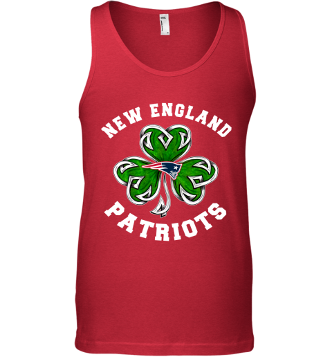 NFL New England Patriots Three Leaf Clover St Patrick's Day Football Sports VSZKMOQPVpL unisex tank 17 95 151514 front red