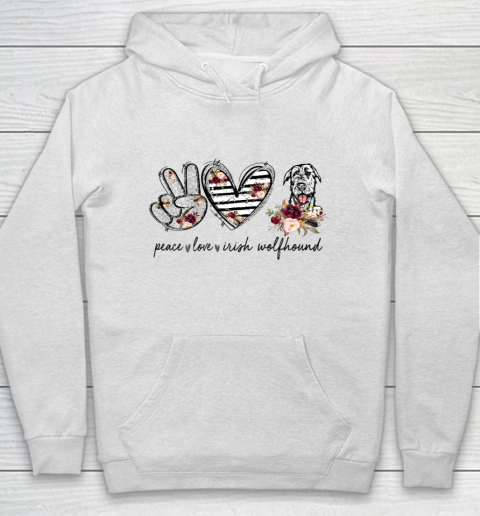 Funny Peace Love Irish Wolfhound Dog Lover Mother s Day Hoodie