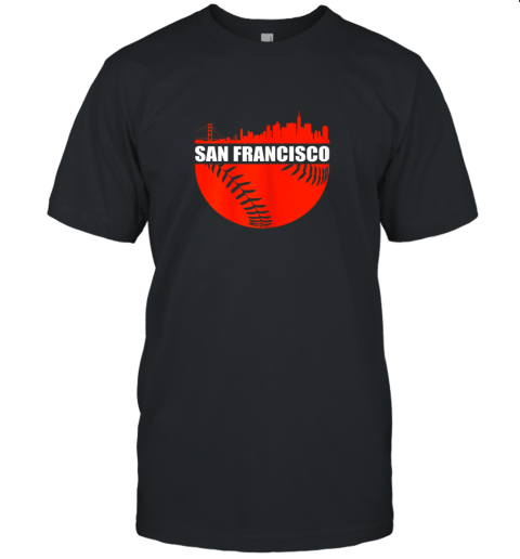 San Francisco Baseball Downtown Skyline Gift Unisex Jersey Tee