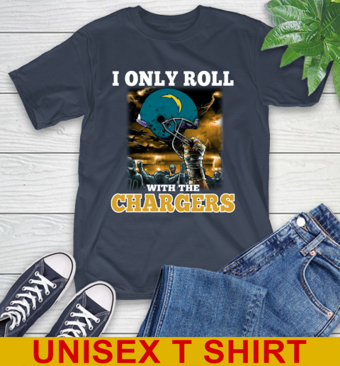 Los Angeles Chargers NFL Football I Only Roll With My Team Sports T-Shirt - Image 4