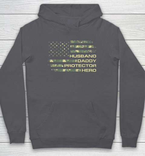 Husband Daddy Protector Hero Shirt Fathers Day American Flag Hoodie 4
