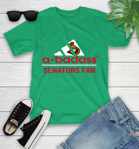 NHL A Badass Ottawa Senators Fan Adidas Hockey Sports Youth T-Shirt 8