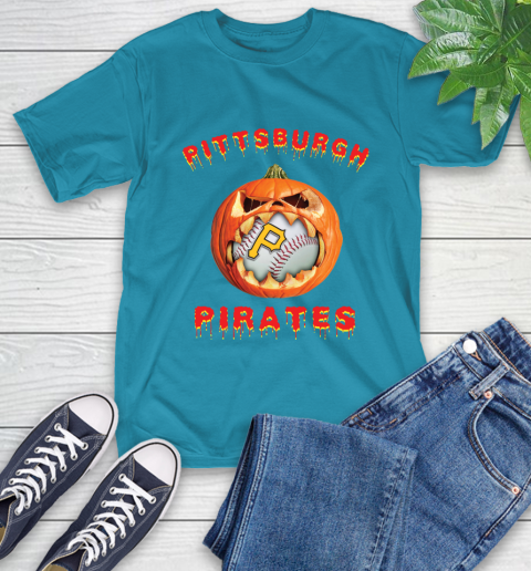 MLB Pittsburgh Pirates Halloween Pumpkin Baseball Sports T-Shirt 8