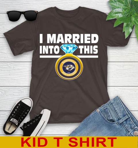 Nashville Predators NHL Hockey I Married Into This My Team Sports Youth T-Shirt - Image 7