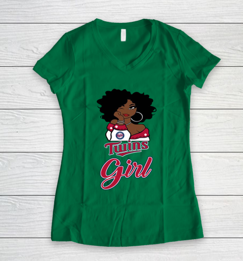 Minnesota Twinss Girl MLB Women's V-Neck T-Shirt 5