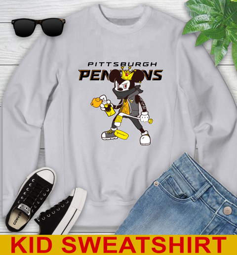 Pittsburgh Penguins NHL Hockey Mickey Peace Sign Sports Youth Sweatshirt 4