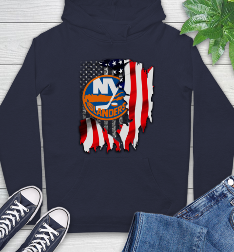 New York Islanders NHL Hockey American Flag Hoodie 3