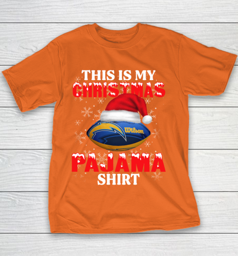 Los Angeles Chargers This Is My Christmas Pajama Shirt NFL Youth T-Shirt 4