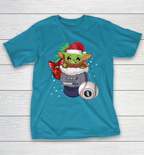 Chicago White Sox Christmas Baby Yoda Star Wars Funny Happy MLB T-Shirt 8