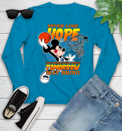 Memphis Grizzlies NBA Basketball Mickey Disney Never Lose Hope Youth Long Sleeve 8