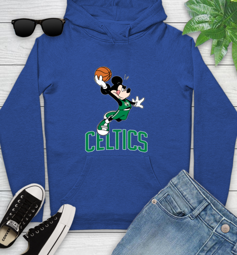 NBA Basketball Boston Celtics Cheerful Mickey Mouse Shirt Youth Hoodie 9