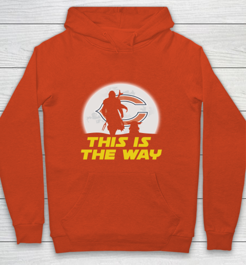 Chicago Bears NFL Football Star Wars Yoda And Mandalorian This Is The Way Youth Hoodie 3