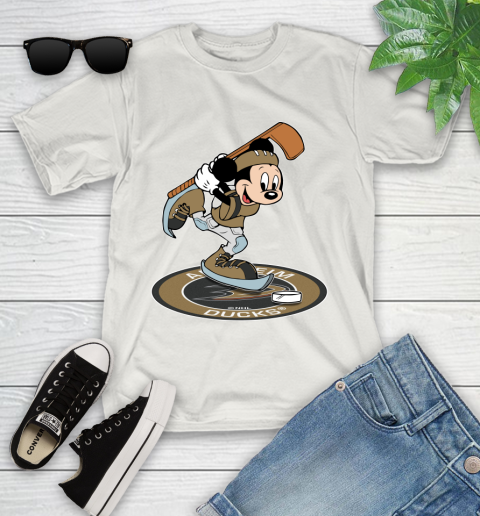 NHL Hockey Anaheim Ducks Cheerful Mickey Disney Shirt Youth T-Shirt 12