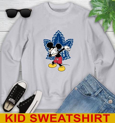 Toronto Maple Leafs NHL Hockey Dabbing Mickey Disney Sports Youth Sweatshirt 4