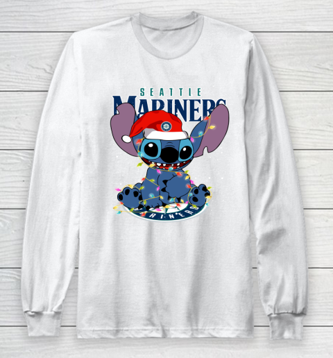 Seattle Mariners MLB noel stitch Baseball Christmas Long Sleeve T-Shirt