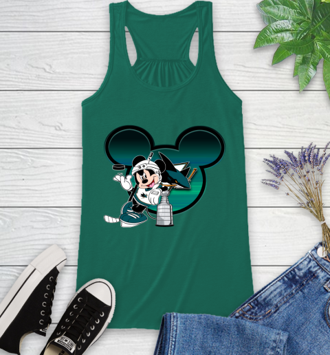 NHL San Jose Sharks Stanley Cup Mickey Mouse Disney Hockey T Shirt Racerback Tank 7