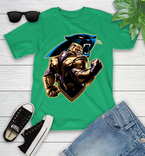 NFL Thanos Avengers Endgame Football Sports Carolina Panthers Youth T-Shirt 6