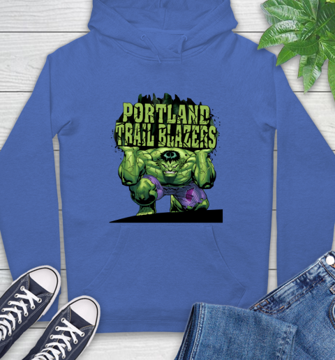 Portland Trail Blazers NBA Basketball Incredible Hulk Marvel Avengers Sports Hoodie 9