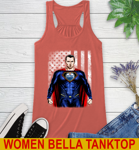 NHL Hockey Edmonton Oilers Superman DC Shirt Racerback Tank - Image 4