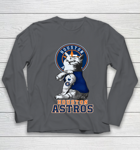 MLB Baseball My Cat Loves Houston Astros Youth Long Sleeve 6