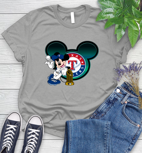 MLB Texas Rangers The Commissioner's Trophy Mickey Mouse Disney Women's T-Shirt 10