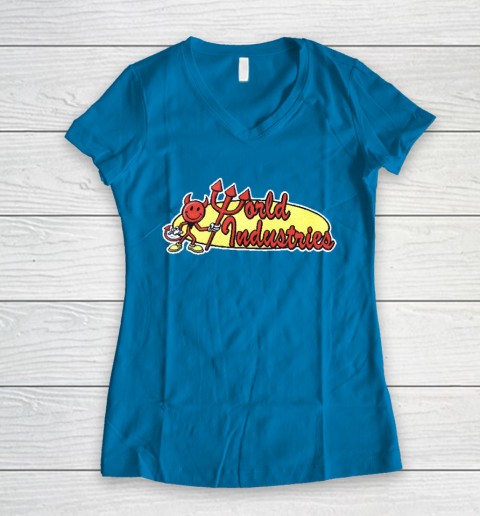 World Industries Devil Satan Hook Ups Skate Hookups Hook Ups Vintage 90's Women's V-Neck T-Shirt 5