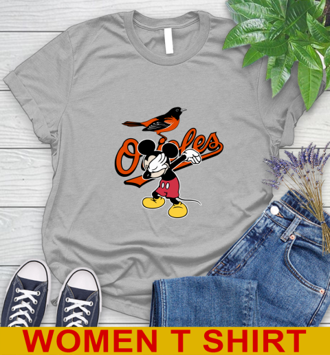 Baltimore Orioles MLB Baseball Dabbing Mickey Disney Sports Women's T-Shirt 5
