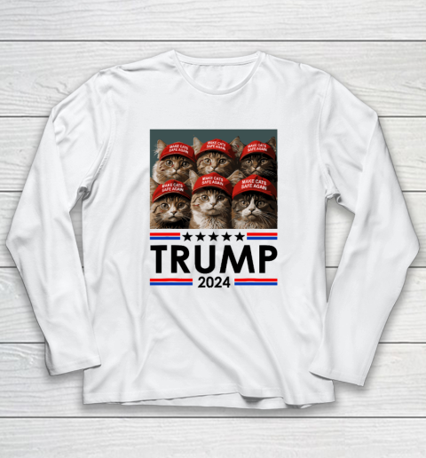Donald Trump Make Cats Safe Again 2024 Debate Funny Long Sleeve T-Shirt