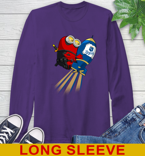 MLB Baseball Kansas City Royals Deadpool Minion Marvel Shirt Long Sleeve T-Shirt 5
