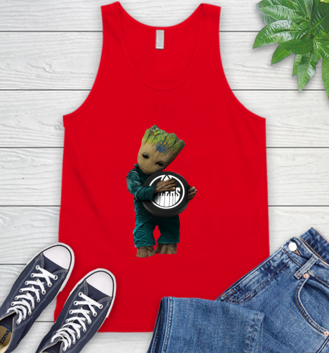 NHL Groot Guardians Of The Galaxy Hockey Sports Edmonton Oilers Tank Top 6