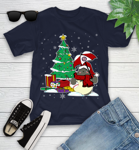 Washington Nationals MLB Baseball Cute Tonari No Totoro Christmas Sports Youth T-Shirt 2