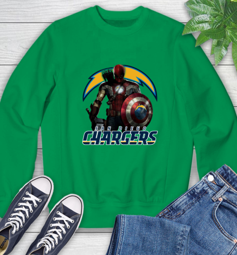 NFL Captain America Thor Spider Man Hawkeye Avengers Endgame Football San Diego Chargers Sweatshirt 6