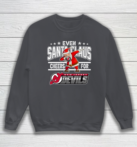 New Jersey Devils Even Santa Claus Cheers For Christmas NHL Sweatshirt 4