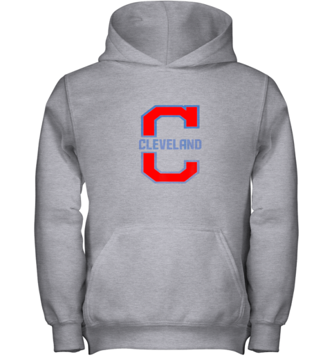 otlx cleveland hometown indian tribe vintage youth hoodie 43 front sport grey