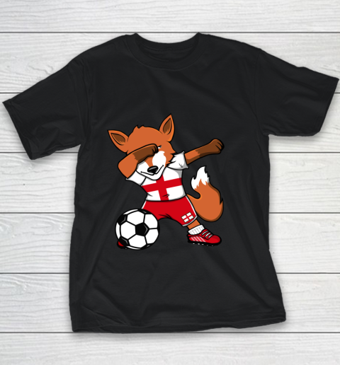 Dabbing Fox England Soccer Fans Jersey English Football Fan Youth T-Shirt