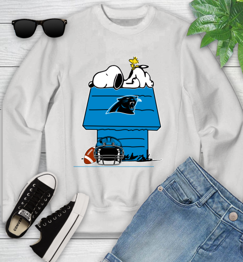 Carolina Panthers NFL Football Snoopy Woodstock The Peanuts Movie Youth Sweatshirt