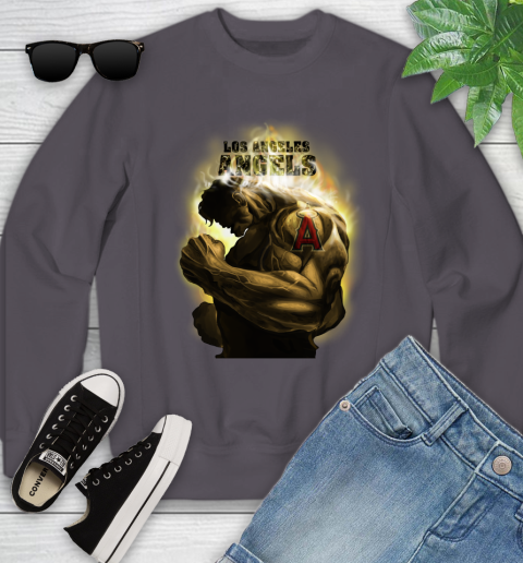Los Angeles Angels MLB Baseball Hulk Marvel Avengers Sports Youth Sweatshirt 5
