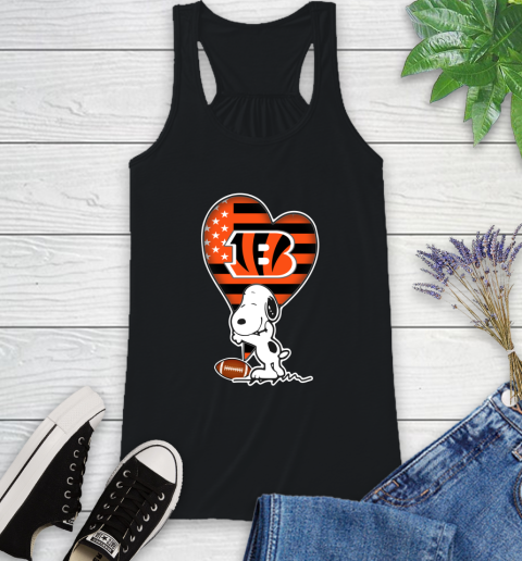 Cincinnati Bengals NFL Football The Peanuts Movie Adorable Snoopy Racerback Tank 2