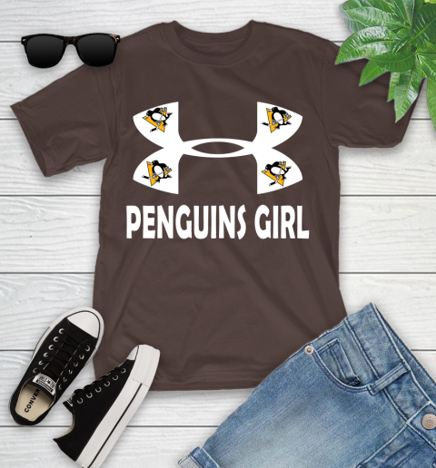 NHL Pittsburgh Penguins Girl Under Armour Hockey Sports Youth T-Shirt 7